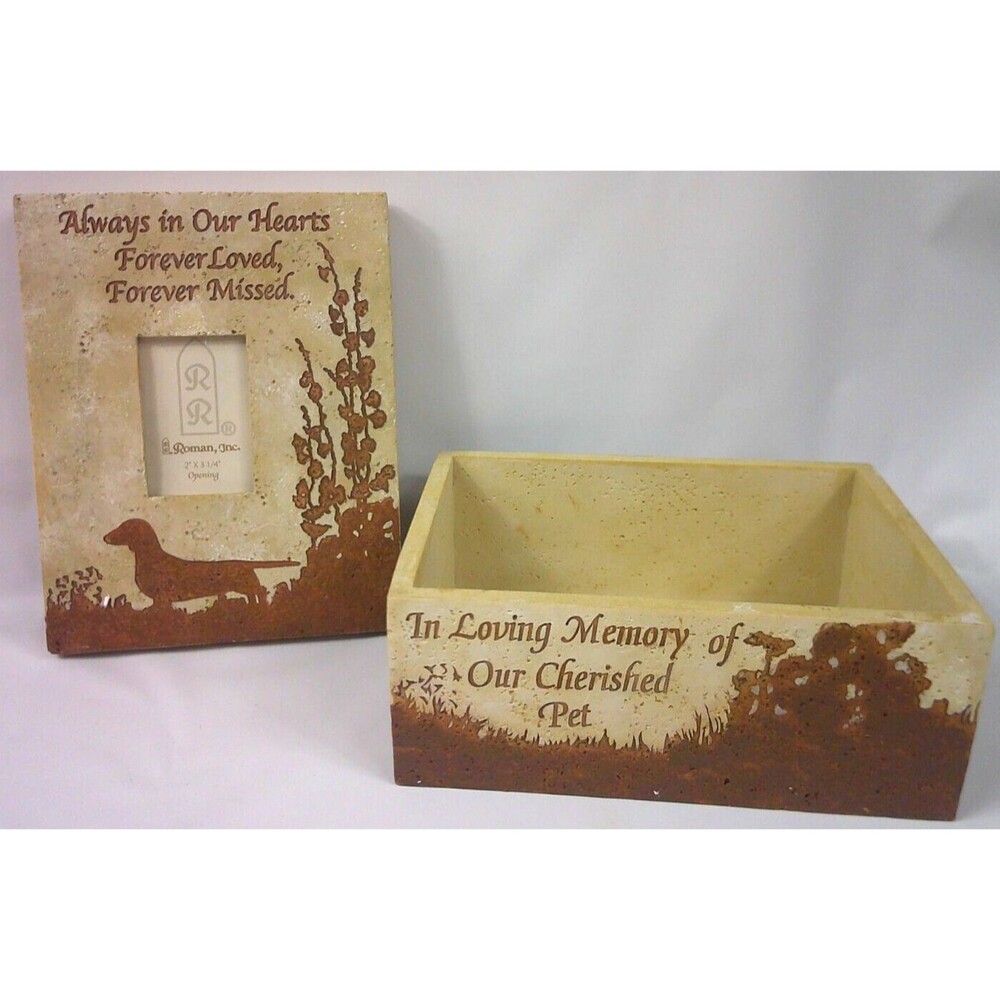 Dachshund Dog Pet Memorial Memory Box and Frame 40692 Roman Inc 2004 New